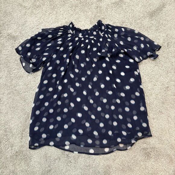 NWT J. Crew Dark Evening Ombre Crinkle Chiffon Smocked Top Size XS - Picture 2 of 12